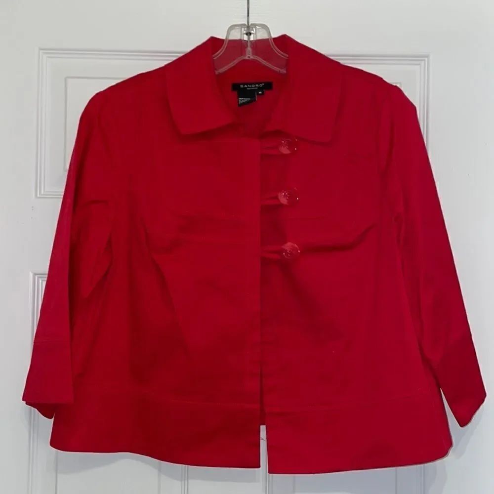 Sandro Sportswear Red 3/4 Sleeve Jacket